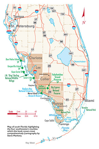 coverage map Trees, Shrubs, and Vines of Southwest Florida by Robert A. Hattaway