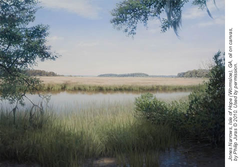 Jones Narrows, Isle of Hope (Wormsloe), GA, oil on canvas by Philip Juras copyright 2010