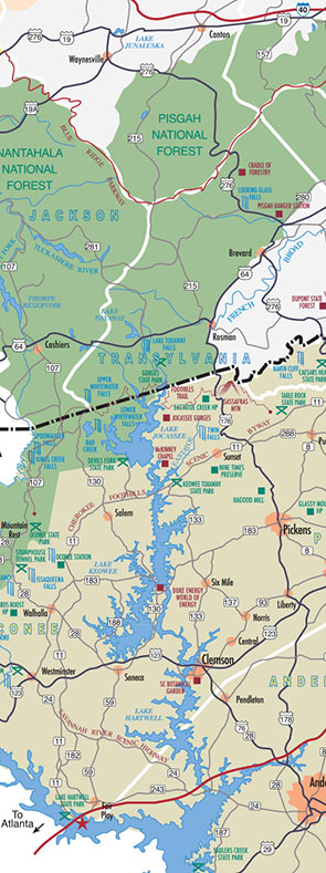 a slice of the map in the book Round About Greenville, drawn by Steve Marlow