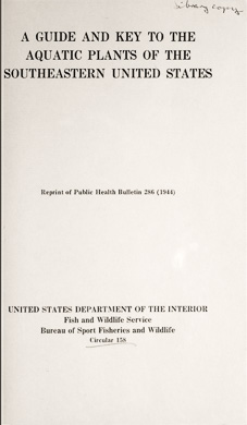 bookcover A Guide and Key to the Aquatic Plants of the Southeastern United States by Don E. Eyles and J. Lynne Robertson, Jr., with original drawings by Garnet W. Jex